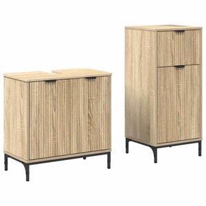 vidaXL Ensemble de mobilier de salle de bain 2 Pièces Chêne Sonoma