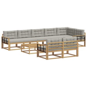 vidaXL Ensemble de canapés d'extérieur 9 pc Blanc et gris clair