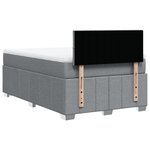 vidaXL Sommier à lattes de lit et matelas gris clair 120x190 cm tissu