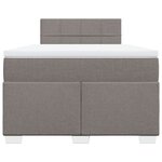 vidaXL Sommier à lattes de lit avec matelas taupe 120x190 cm tissu