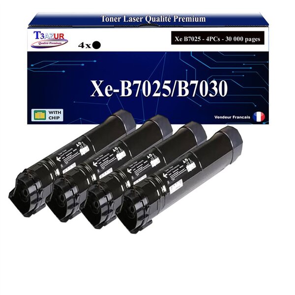 T3AZUR -4x Toners compatibles avec Xerox VersaLink B7025 B7030 B7035 (106R003393/106R003394) - Noir