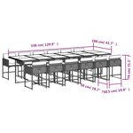 vidaXL Ensemble à manger de jardin coussins 13 Pièces mélange beige rotin