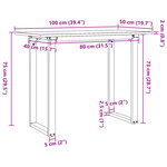 vidaXL Table à manger cadre en O 100x50x75 cm bois de pin massif acier