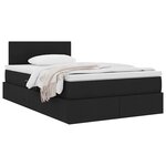 vidaXL Lit avec rangement et matelas avec matelas Noir 120 x 190 cm