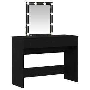vidaXL Table de Toilette avec tiroir Chêne noir 100 x 40 x 130 cm