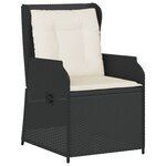vidaXL Salon de jardin 6 Pièces avec coussins Noir Résine tressée