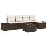 vidaXL Ensemble de canapé de jardin 6 Pièces Marron Poly rotin