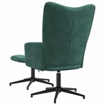 vidaXL Chaise de relaxation avec tabouret Vert foncé Velours