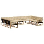 vidaXL Ensemble de canapés d'extérieur 9 pc Blanc et Beige