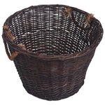 vidaXL Jeu 3 paniers empilables à bois de chauffage Marron foncé Saule