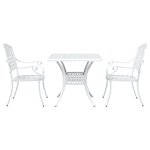 Ensemble de Bistro de Jardin 3 Pièces vidaXL en Aluminium Blanc