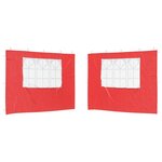 vidaXL Mur de tente de fête 2 pièces 300 x 195 cm Rouge PE et acier