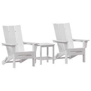 vidaXL Chaise de jardin 3 pc Blanc Polyéthylène