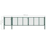 vidaXL Portail de jardin Acier 500 x 75 cm Vert