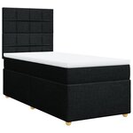 vidaXL Sommier à lattes de lit et matelas Noir 80x200 cm Tissu