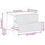 vidaXL Cabinet de chevet avec tiroir Chêne fumé 62 x 34 5 x 47 5 cm