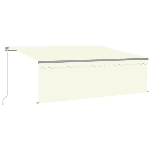 vidaXL Auvent manuel rétractable avec store et LED 4 5x3 m Crème