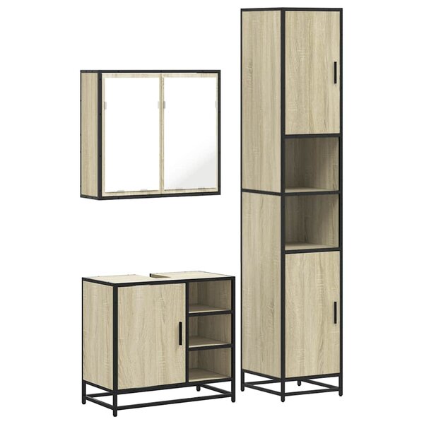 vidaXL Ensemble de meubles de salle de bain 3 Pièces chêne sonoma