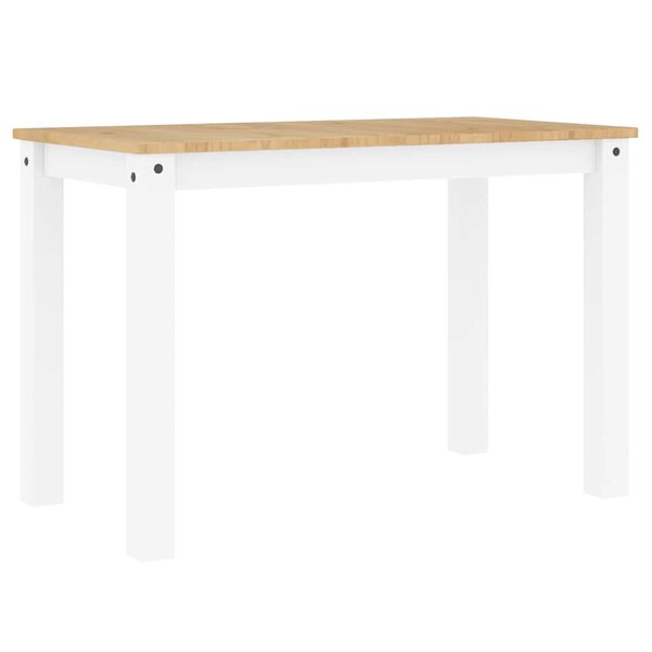 vidaXL Table à manger Panama blanc 112x60x75 cm bois massif de pin