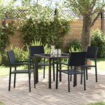 vidaXL Ensemble de salle à manger de jardin 5 pièces Noir Poly Rotin