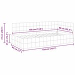 vidaXL Cadre de lit d'angle Turquoise 90 cm x 190 cm tissu