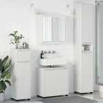 vidaXL Ensemble de mobilier de salle de bain avec tiroir 4 Pièces Blanc