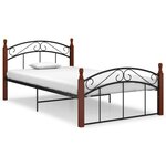 vidaXL Cadre de lit sans matelas noir métal bois chêne 120x200 cm