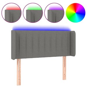 vidaXL Tête de lit à LED Gris foncé 83x16x78/88 cm Tissu