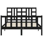 vidaXL Cadre de lit sans matelas noir 140x190 cm bois de pin massif