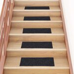 vidaXL Tapis d'escalier autocollants 30 pièces 60 x 25 cm Gris Rectangulaire