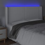 vidaXL Tête de lit à LED Blanc 163x16x118/128 cm Similicuir