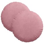vidaXL Coussins de siège 2 pc Velours Rose Ø30 x 13 cm
