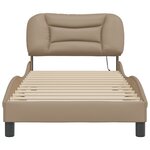 vidaXL Cadre de lit avec lumières LED cappuccino 80x200 cm similicuir
