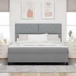 vidaXL Lit à ressorts avec matelas Gris clair 180 x 200 cm tissu
