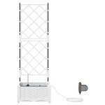 vidaXL Pots de jardin Blanc 40 x 40 x 126 cm Acier