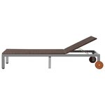 vidaXL Chaise longue avec roues Résine tressée Marron