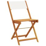 vidaXL Chaises de bistrot lot de 2 blanc crème bois acacia et tissu