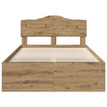 vidaXL Cadre de lit Chêne artisan 120 x 200 cm Bois de pin massif