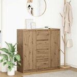 vidaXL Buffet tiroirs chêne artisanal 100 5x35x98 5 cm bois ingénierie