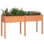 vidaXL Jardinière avec doublure marron 161x45x76 cm bois massif sapin
