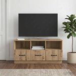 vidaXL Meuble TV 102 x 34 5 x 47 cm Chêne artisanal Bois d'ingénierie