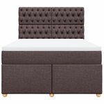 vidaXL Sommier à lattes de lit avec matelas Marron foncé 160x200 cm