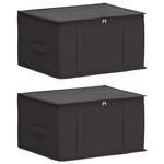 vidaXL Boîte de rangement avec fenêtre transparente 2 Pièces Anthracite