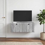 vidaXL Meuble TV mural 78 5 x 31 x 30 cm Sonoma gris Bois d'ingénierie