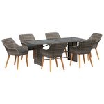 vidaXL Ensemble de salle à manger pour jardin 7 Pièces Gris polyrotin