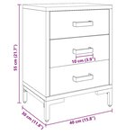 vidaXL Table de chevet Marron 40x30x55 cm Bois de pin massif