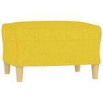vidaXL Ensemble de canapés 3 Pièces avec coussins Jaune clair Tissu