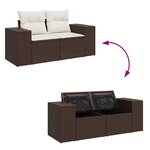 vidaXL Salon de jardin avec coussins 9 Pièces marron résine tressée