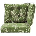 vidaXL Coussin de canapé d'extérieur 3 Pièces Modèle feuille Polyester