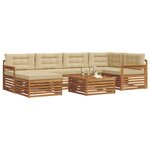 vidaXL Ensemble de canapés d'extérieur 7 Pièces Naturel et Beige